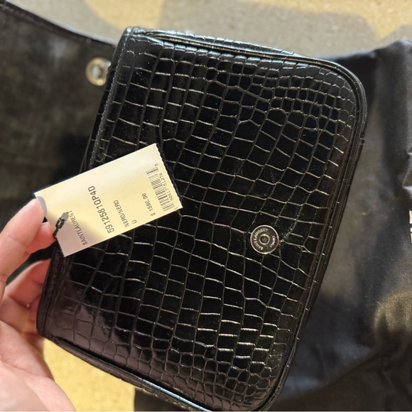 Crocodile Embossed Lambskin Matelasse Monogram Niki Chain Wallet Black - Picture 7 of 7